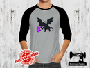 End Dragon Purple Flames - HEATHER GREY - Panels On Demand