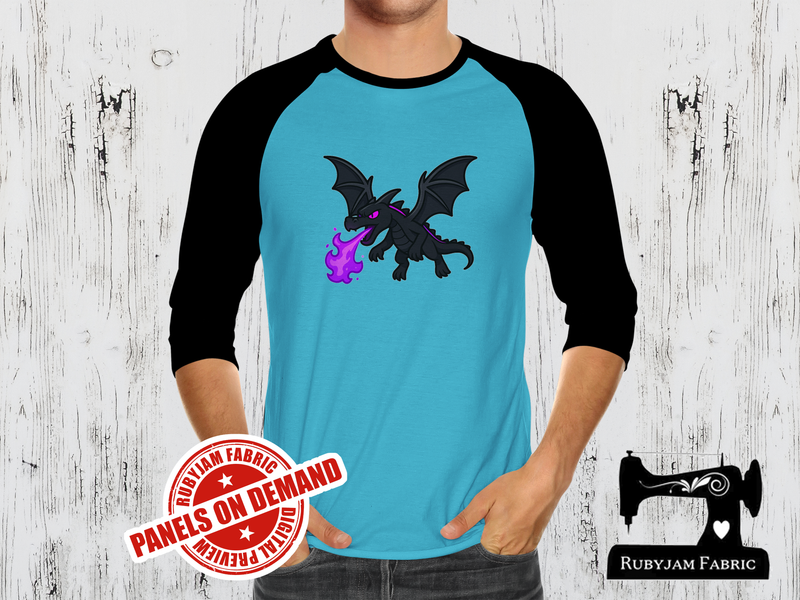 End Dragon Purple Flames - LIGHT BLUE - Panels On Demand