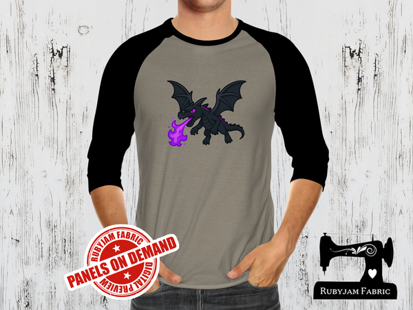 End Dragon Purple Flames - LIGHT GREY - Panels On Demand