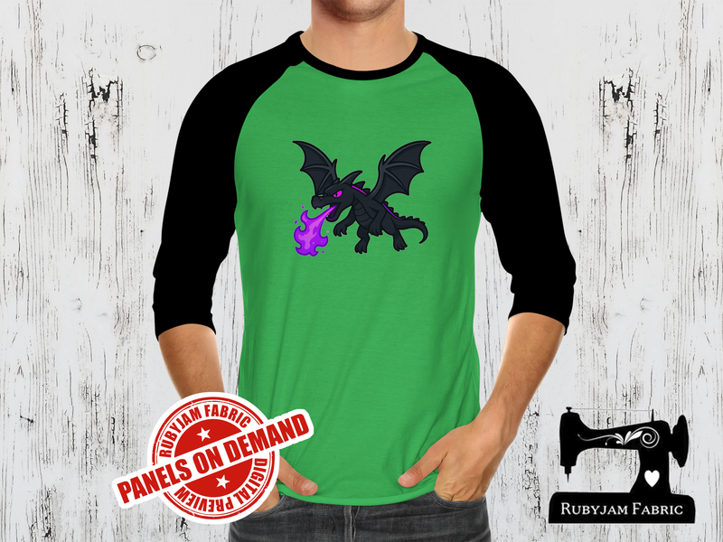End Dragon Purple Flames - LIME GREEN - Panels On Demand