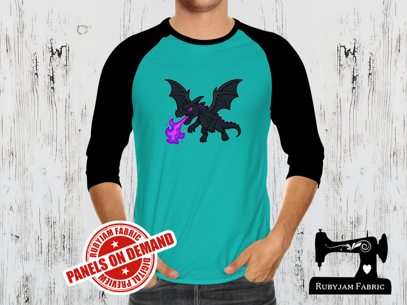 End Dragon Purple Flames - MINT GREEN - Panels On Demand