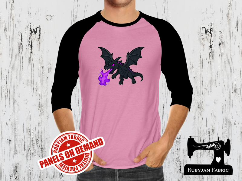 End Dragon Purple Flames - LIGHT PINK - Panels On Demand