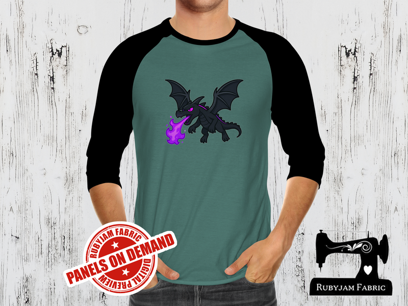 End Dragon Purple Flames - SAGE GREEN - Panels On Demand