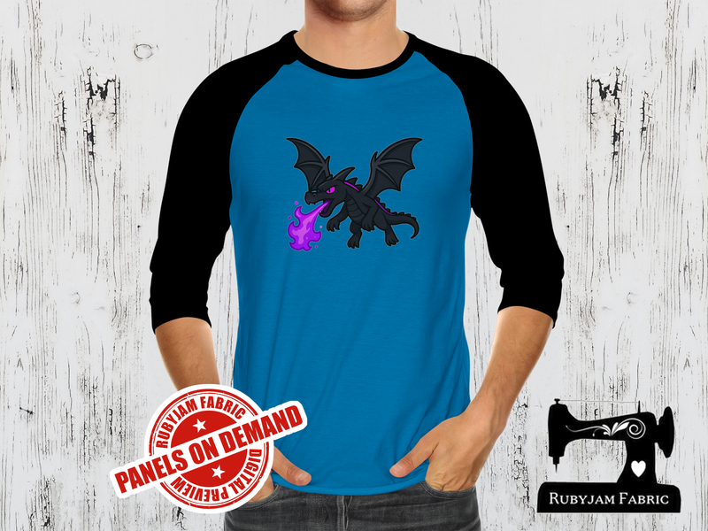 End Dragon Purple Flames - TURQUOISE - Panels On Demand