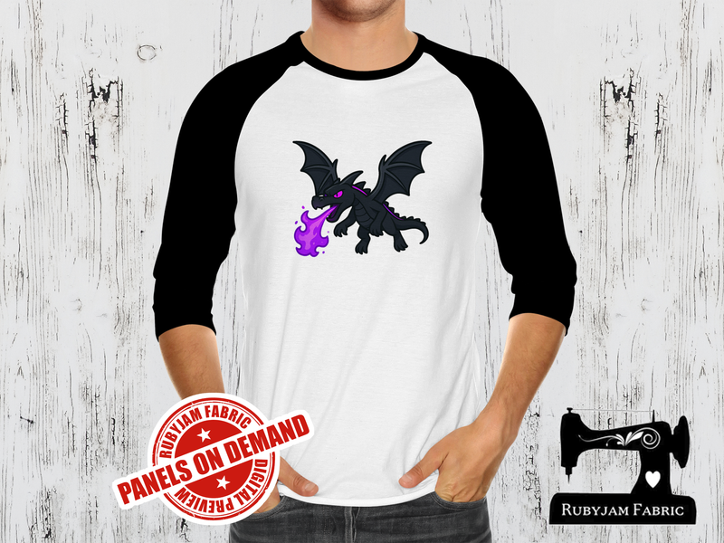 End Dragon Purple Flames - WHITE - Panels On Demand