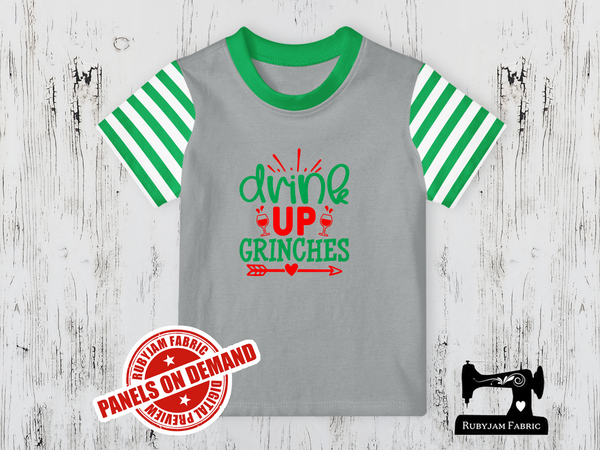 Drink Up Grinches - HEATHER GREY - Panels On Demand