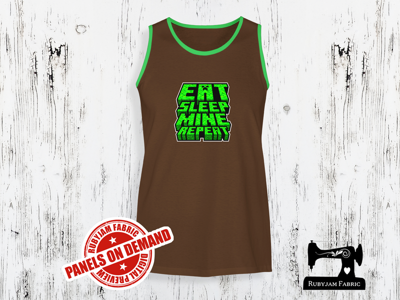 Eat Sleep Mine Repeat - BROWN - Panels On Demand