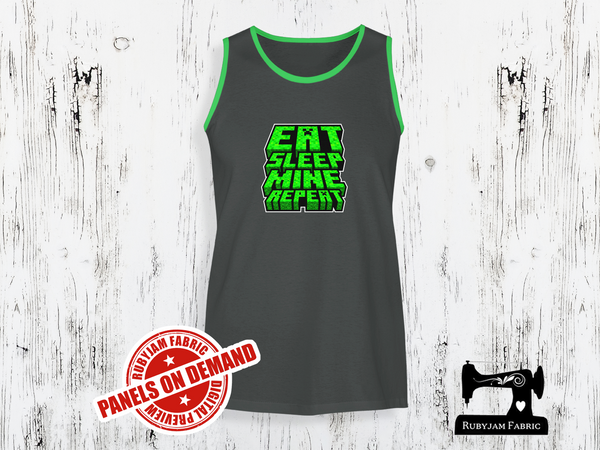 Eat Sleep Mine Repeat - CHARCOAL GREY - Panels On Demand