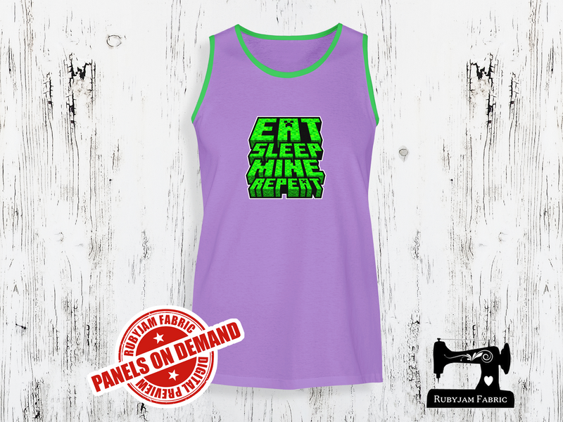 Eat Sleep Mine Repeat - LIGHT PURPLE - Panels On Demand