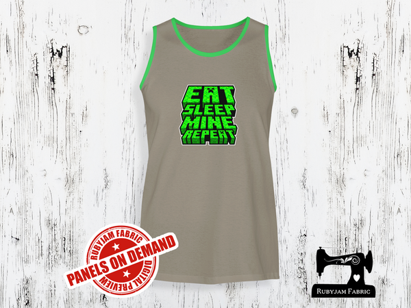 Eat Sleep Mine Repeat - LIGHT GREY - Panels On Demand