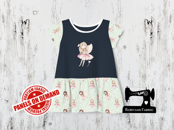 Pink Fairy (Blonde) - NAVY BLUE - Panels On Demand