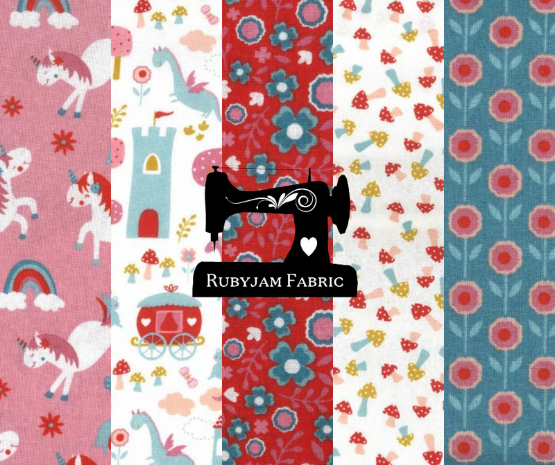 100% cotton fat quarter bundle featuring beautifully curated fairytale inspired images