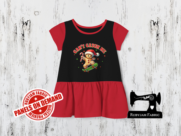 Can't Catch Me Gingerbread Christmas - BLACK - Panels On Demand