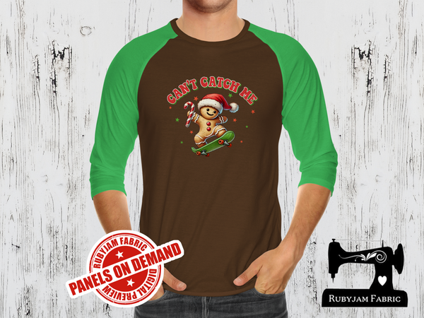 Can't Catch Me Gingerbread Christmas - BROWN - Panels On Demand