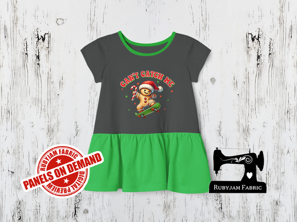 Can't Catch Me Gingerbread Christmas - CHARCOAL - Panels On Demand