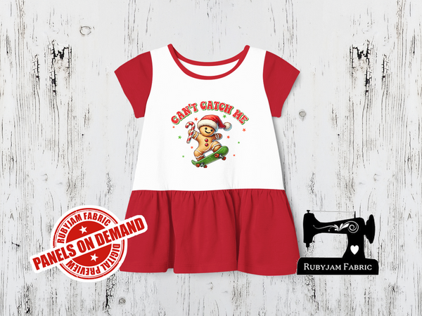 Can't Catch Me Gingerbread Christmas - WHITE - Panels On Demand