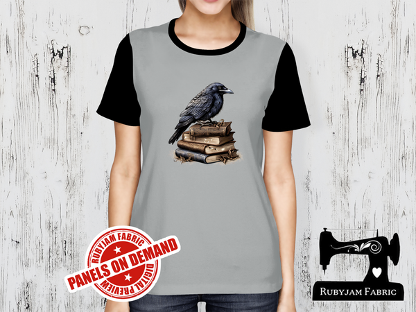 Gothic Book Black Crow - HEATHER GREY - Panels On Demand