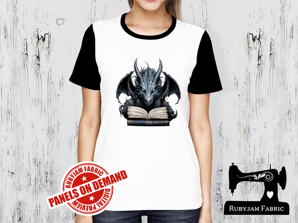 Gothic Book Dragon - WHITE - Panels On Demand