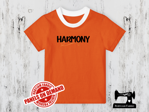 Harmony Heart (black text) - ORANGE - Panels On Demand