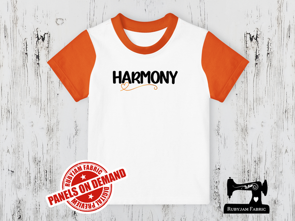 Harmony Heart (black text) - WHITE - Panels On Demand