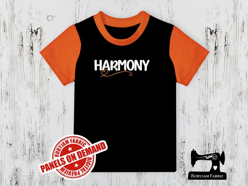 Harmony Heart (white text) - BLACK - Panels On Demand