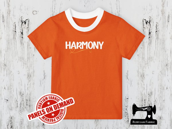 Harmony Heart (white text) - ORANGE - Panels On Demand