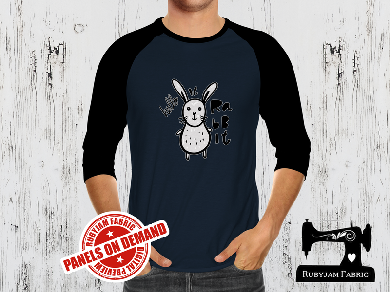 Hello Rabbit - NAVY BLUE - Panels On Demand