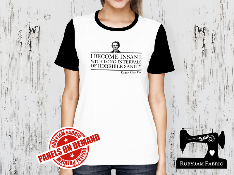 I Become Insane, Edgar Allan Poe - WHITE - Panels On Demand