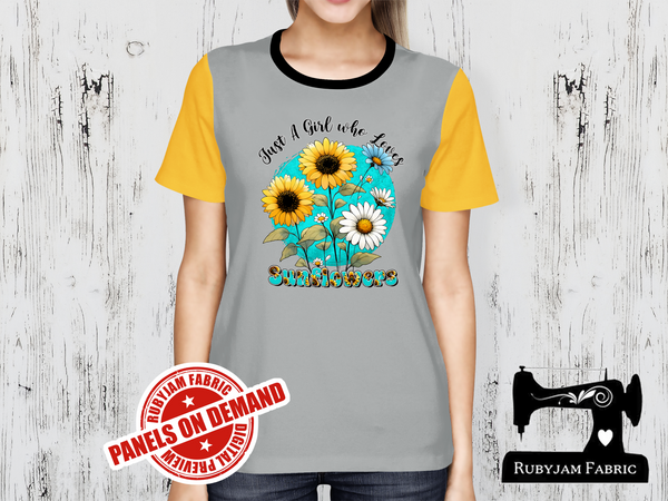 Just a Girl Who Loves Sunflowers - HEATHER GREY - Panels On Demand