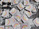 Kawaii Clouds Rainbow (Grey), Woven Clothing Labels - Pack of 10
