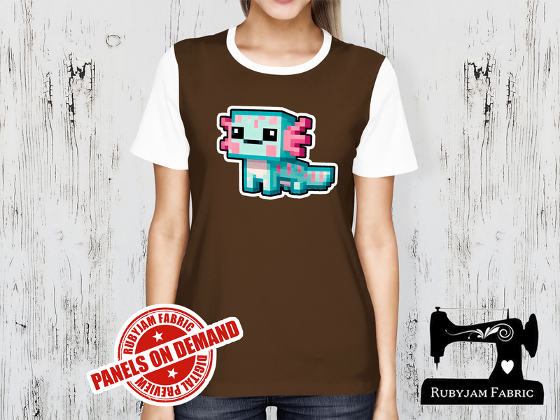 Cyan Axolotl Block Game - BROWN - Panels On Demand