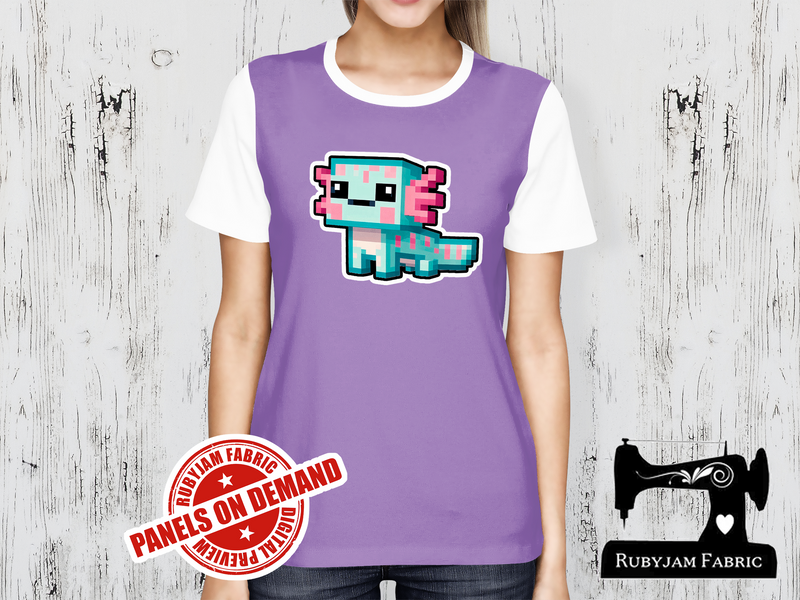 Cyan Axolotl Block Game - LIGHT PURPLE - Panels On Demand