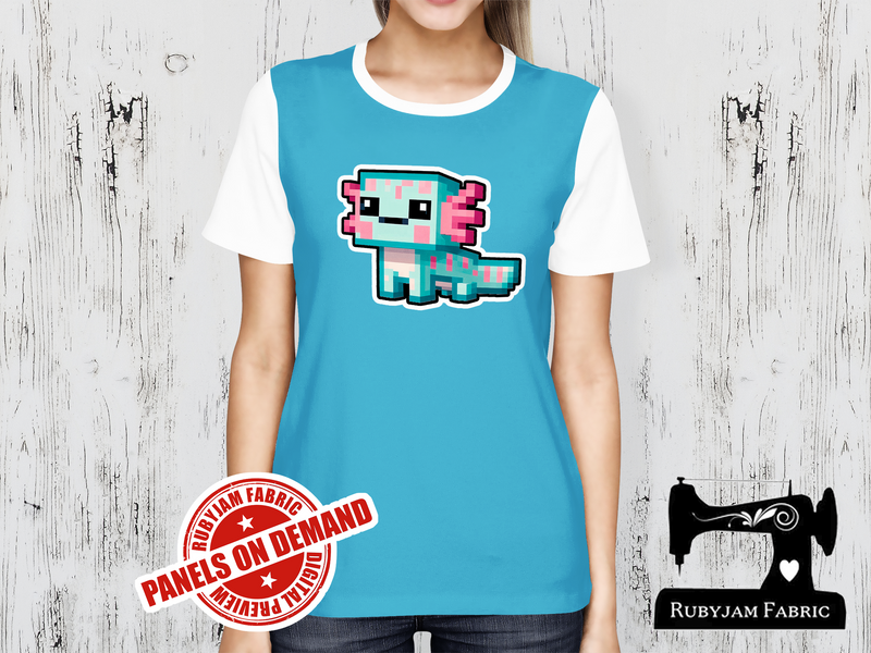 Cyan Axolotl Block Game - LIGHT BLUE - Panels On Demand