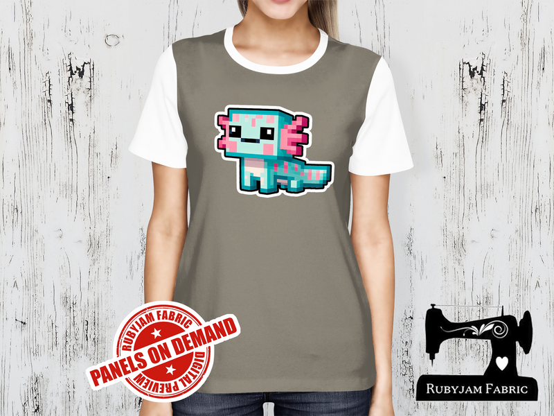 Cyan Axolotl Block Game - LIGHT GREY - Panels On Demand