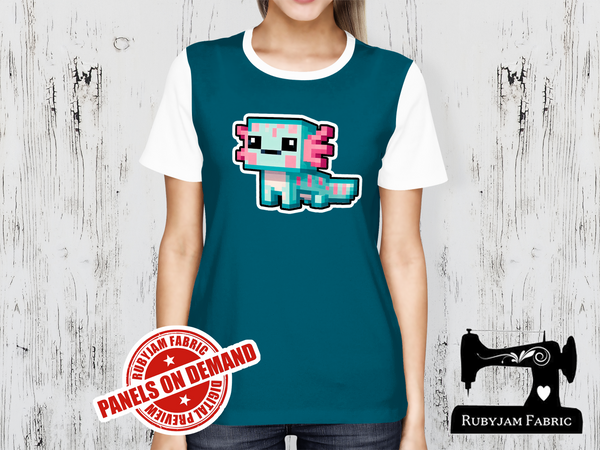 Cyan Axolotl Block Game - TEAL BLUE - Panels On Demand