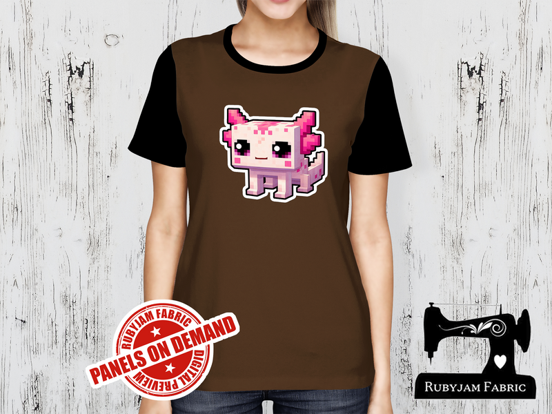 Pink Axolotl Block Game - BROWN - Panels On Demand