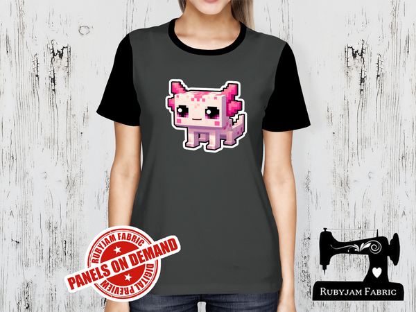 Pink Axolotl Block Game - CHARCOAL GREY - Panels On Demand