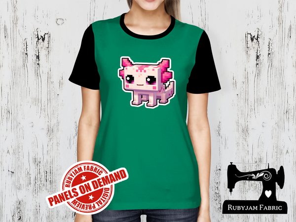Pink Axolotl Block Game - GREEN - Panels On Demand