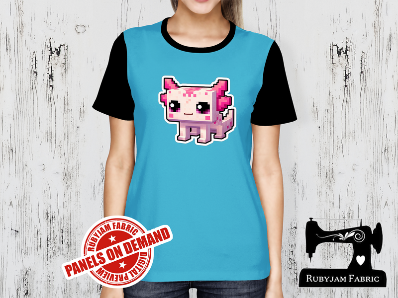 Pink Axolotl Block Game - LIGHT BLUE - Panels On Demand