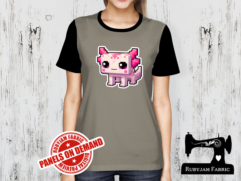 Pink Axolotl Block Game - LIGHT GREY - Panels On Demand