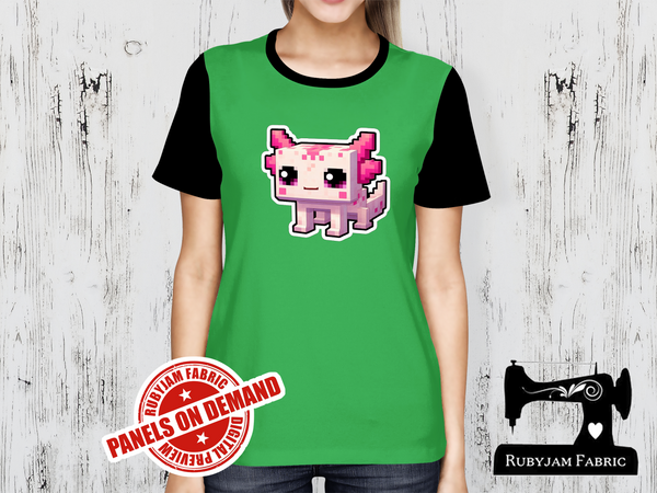 Pink Axolotl Block Game - LIME GREEN - Panels On Demand