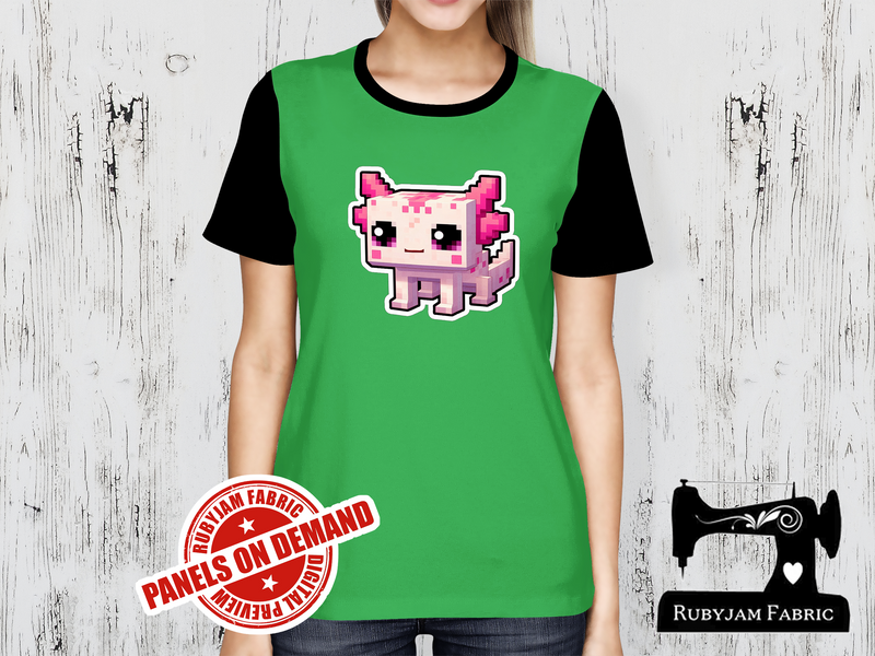 Pink Axolotl Block Game - LIME GREEN - Panels On Demand