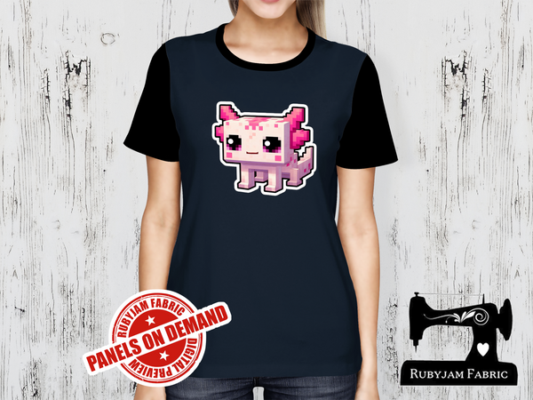 Pink Axolotl Block Game - NAVY BLUE - Panels On Demand