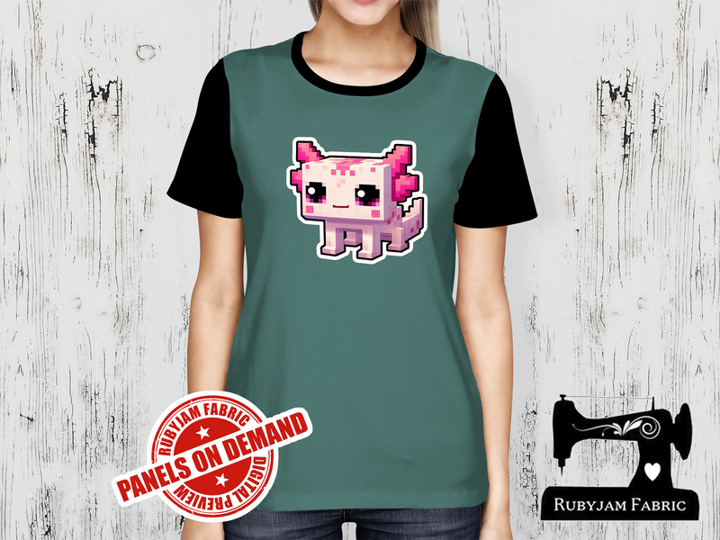 Pink Axolotl Block Game - SAGE GREEN - Panels On Demand