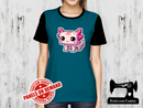 Pink Axolotl Block Game - TEAL BLUE - Panels On Demand