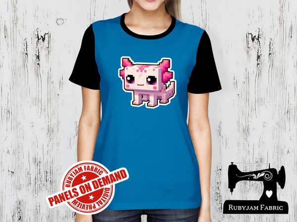 Pink Axolotl Block Game - TURQUOISE - Panels On Demand