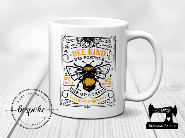 Bee Kind, Bee Positive - Mug - Bespoke