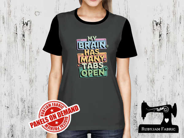 My Brain Has Many Tabs Open - CHARCOAL GREY - Panels On Demand