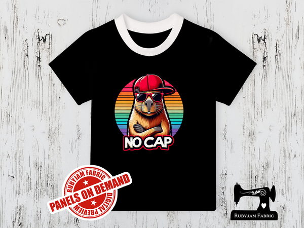 No Cap Rainbow Capybara - BLACK - Panels On Demand