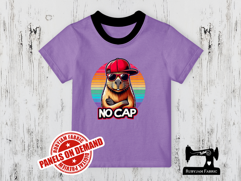 No Cap Rainbow Capybara - LIGHT PURPLE - Panels On Demand